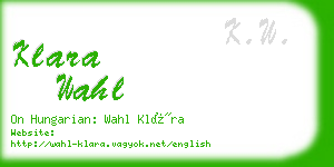 klara wahl business card